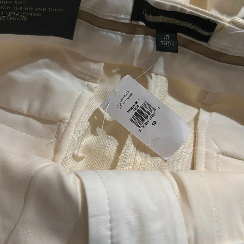 Banana Republic LIDO STRAIGHT ITALIAN WOOL PANT // Cream #773624 #773867